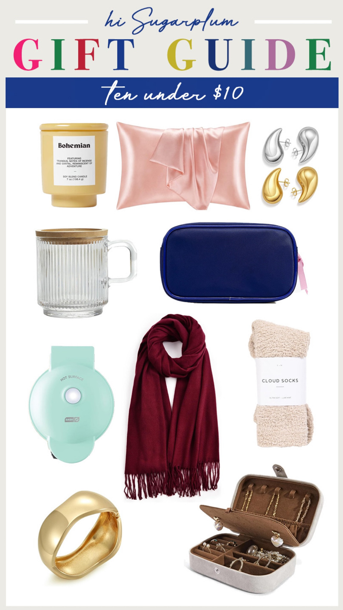 Under $10 Gift Guide | Hi Sugarplum! #sugarplumstyle #sugarplumgifts #under$10 #giftguide

#LTKHoliday #LTKFindsUnder50 #LTKGiftGuide