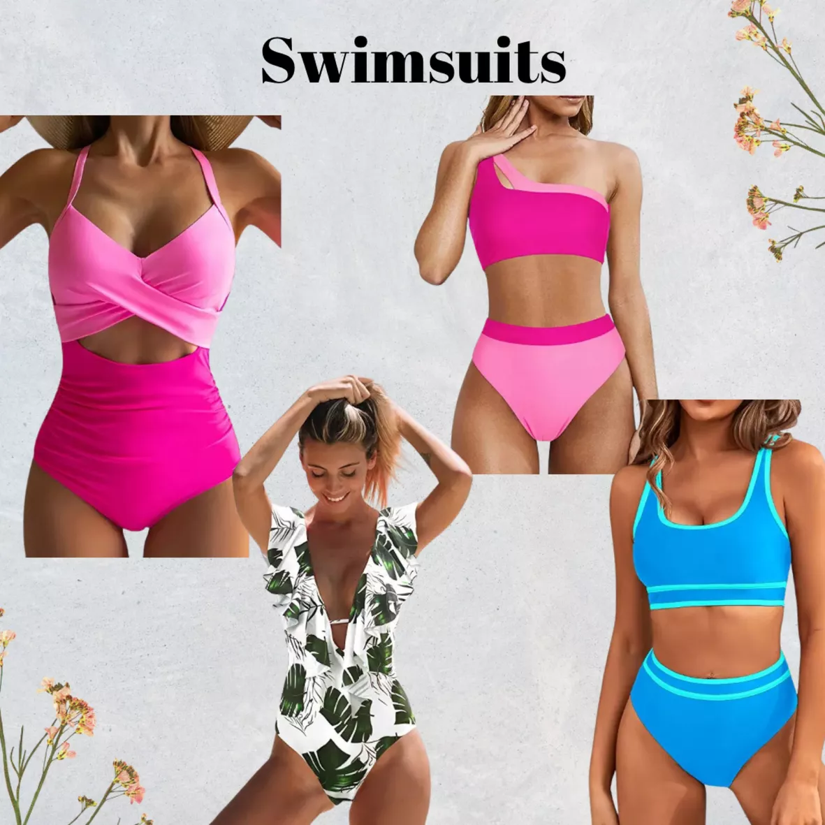 Eomenie Women's One Piece Swimsuits Tummy Control Cutout High