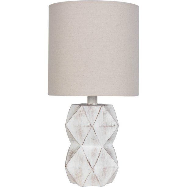 Better Homes & Gardens White Wash Faceted Faux Wood Table Lamp - Walmart.com | Walmart (US)