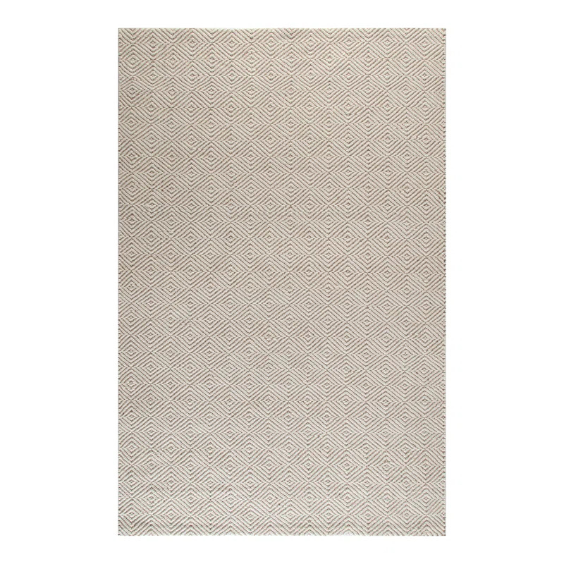Durham Geometric Handmade Natural/White Area Rug | Wayfair North America