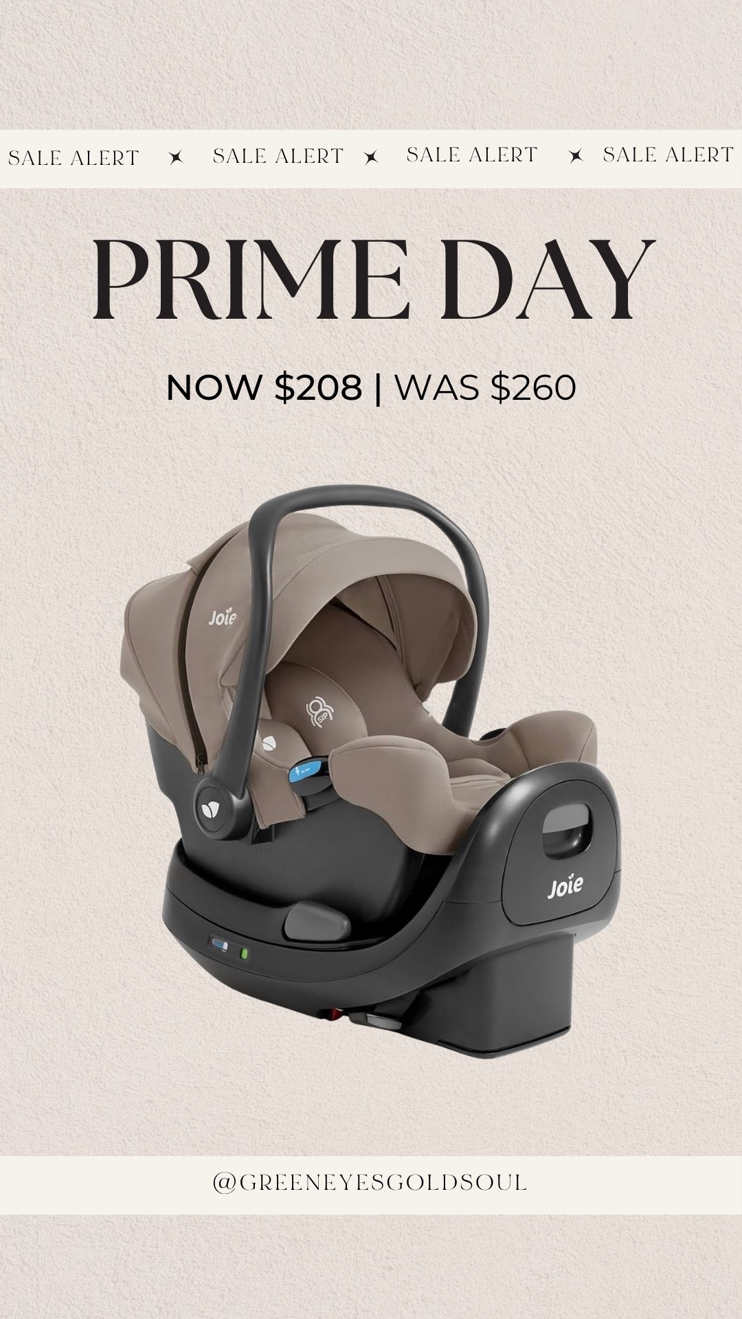 Amazon Prime Day! Joie baby rotating base car seat was $260 now $208

Car seat, toddler, stroller, baby, mommy to be
