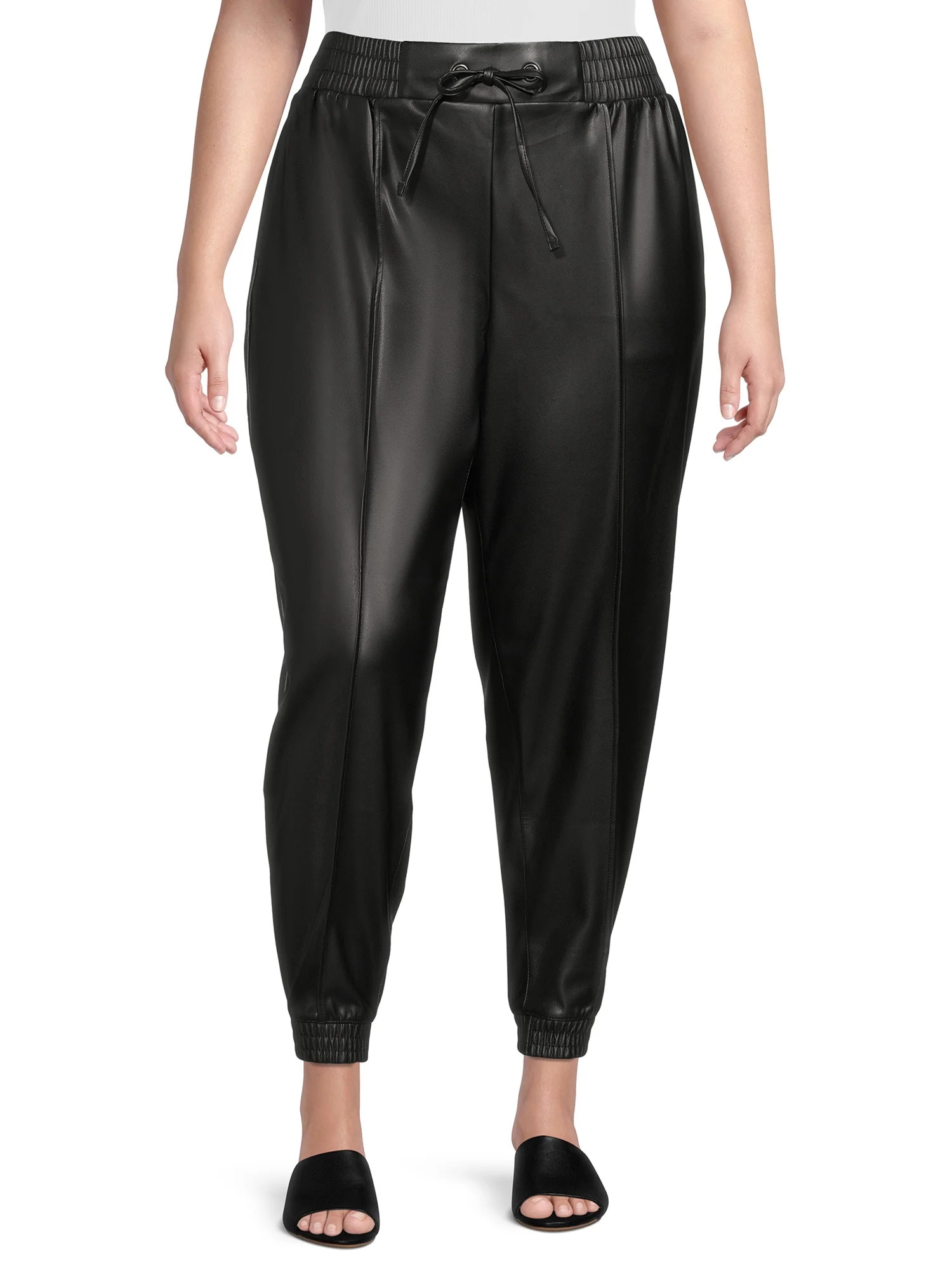 Terra & Sky Women's Plus Size Pintuck Joggers - Walmart.com | Walmart (US)