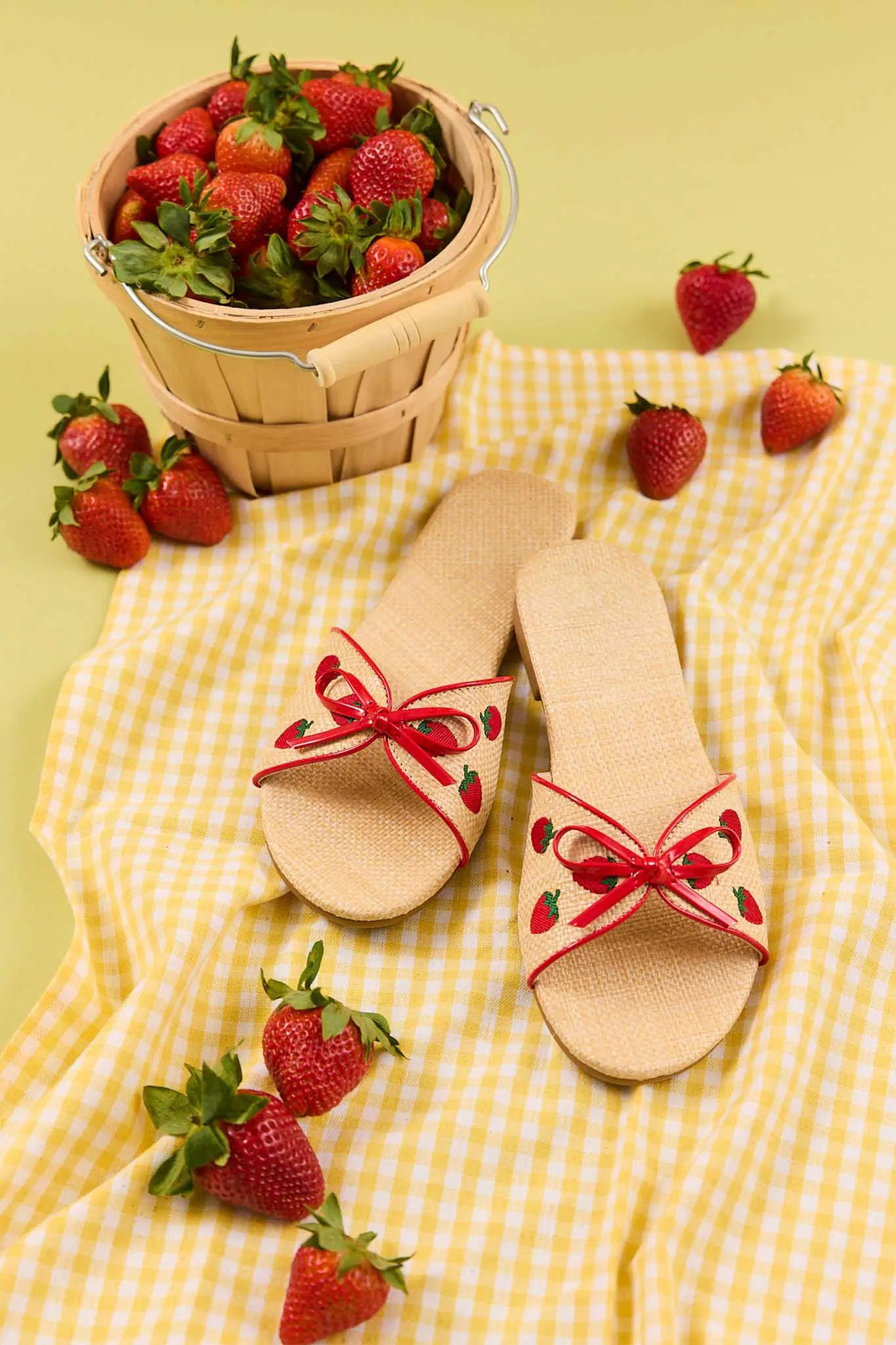 Tan Raffia Strawberry Sandals | Avara