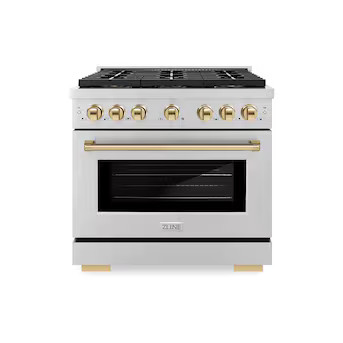 ZLINE KITCHEN & BATH Paramount 36-in Deep recessed 6 burners Convection Oven Freestanding Dual Fu... | Lowe's