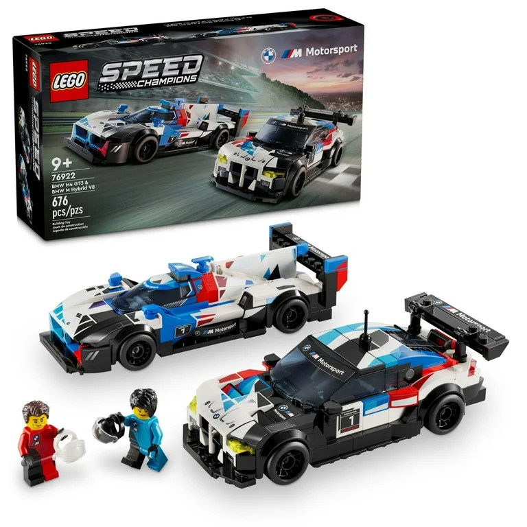 LEGO Speed Champions BMW M4 GT3 & BMW M Hybrid V8 Race Cars, BMW Toy for Kids with 2 Buildable Mo... | Walmart (US)