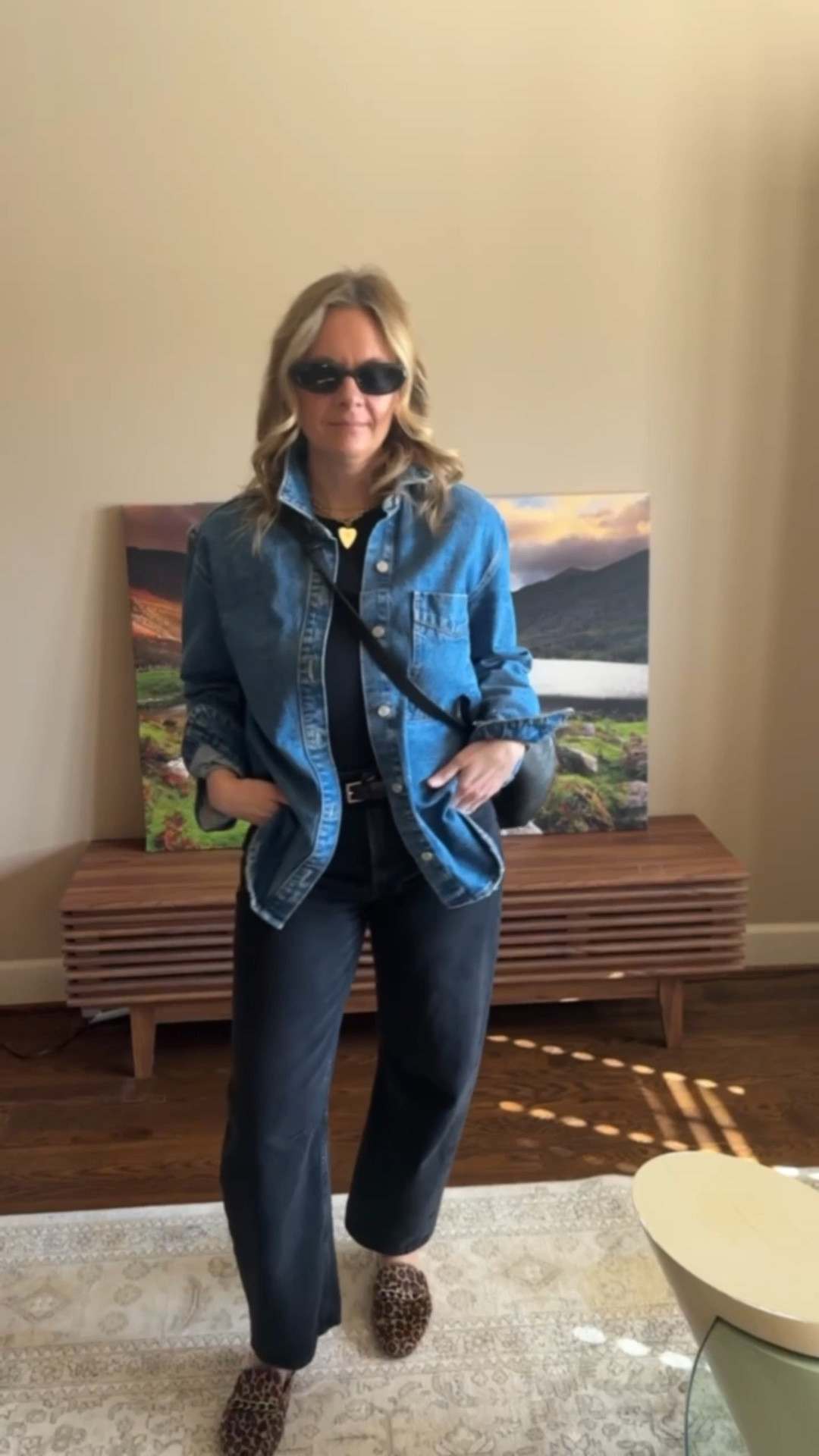 Double denim over 40 — here's why it works 👇

1) Tonal contrast does the heavy lifting. Light wash on top, dark on the bottom creates definition without trying too hard.

2) An oversized layer balanced with a slim bottom keeps proportions in check. The fit is everything here.

3) One unexpected detail pulls it together. Leopard mules, a gold necklace, sleek sunglasses — pick one thing that makes it feel intentional.

All pieces from my own closet — linked the exact items where I can and the closest versions where I can't. Everything shoppable below! 🛍️ 

#LTKOver40 #LTKgrwm #LTKootd