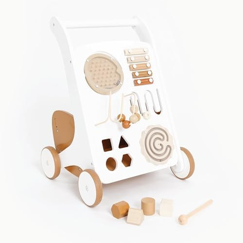Gathre Wooden Baby Activity Push Walker with Wheels, Busy Board, and Toys Included, Great for Age... | Amazon (US)