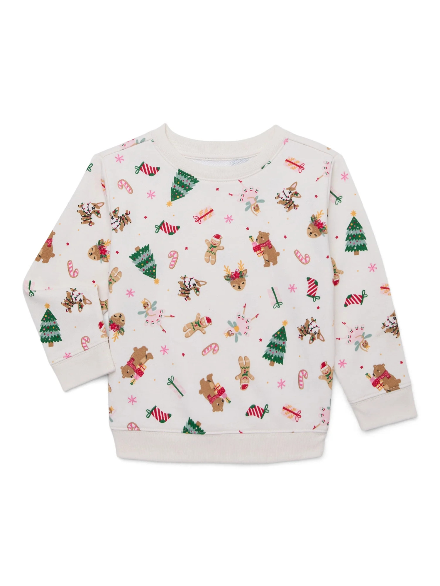 Christmas Toddler Girls’ Sweatshirt with Long Sleeves from Holiday Time, Sizes 12M-5T | Walmart (US)
