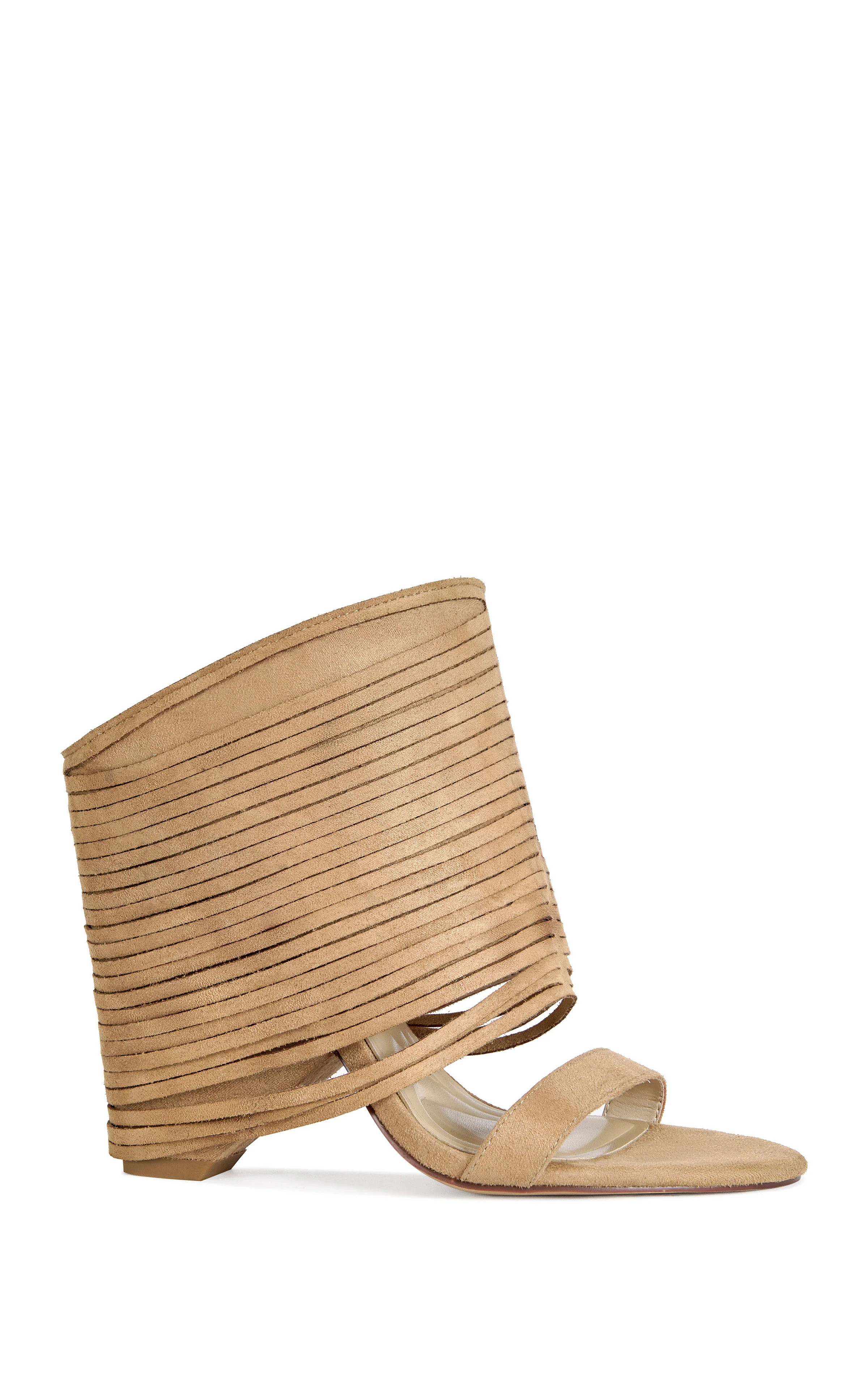 DREIA-CAMEL BLOCK SANDAL | Azalea Wang