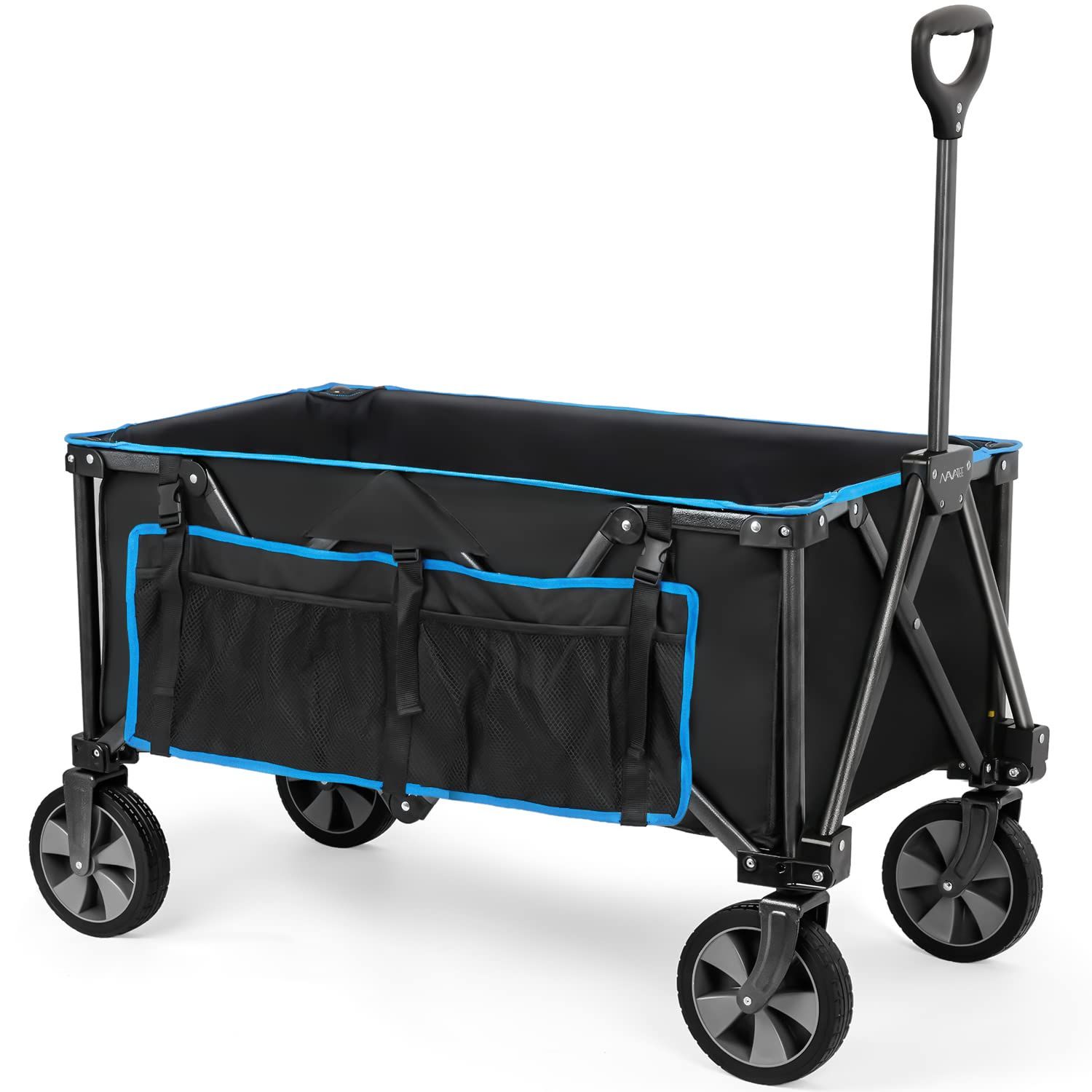 Navatiee Collapsible Folding Wagon, Heavy Duty Utility Beach Wagon Cart with Removable Wheels, La... | Amazon (US)
