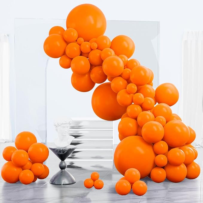 PartyWoo Orange Balloons 123 pcs Different Sizes of 18 12 10 5 Inch Fall Balloon Arch Kit Garland... | Amazon (US)