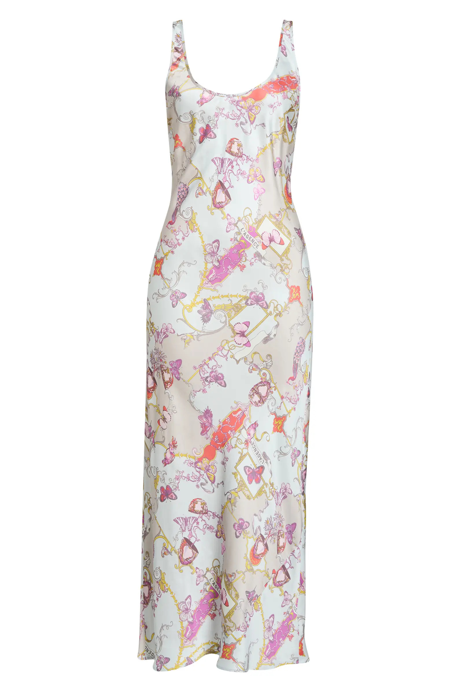 Akiya Mixed Print Satin Slipdress | Nordstrom
