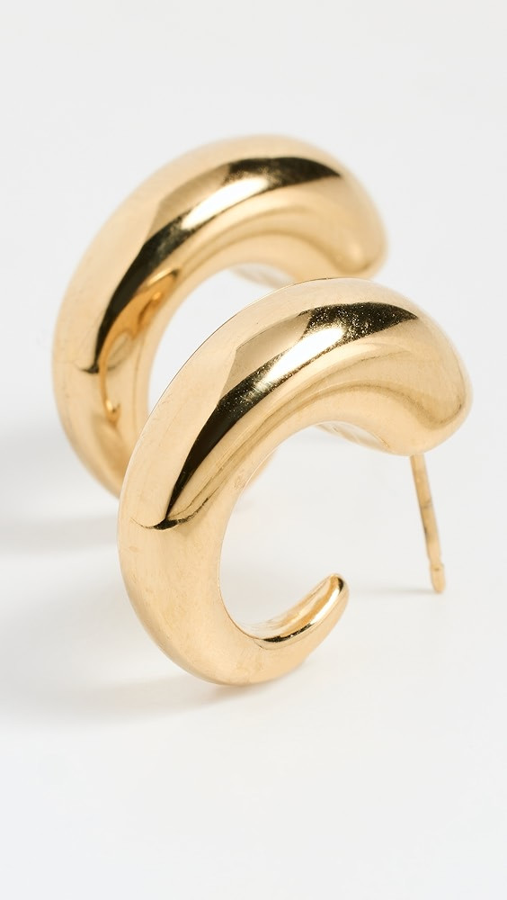 By Adina Eden Solid Bubble Elongated Hoop Earrings | Shopbop | Shopbop
