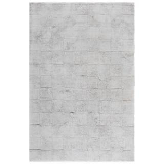 Easy Care Gray 3 ft. x 5 ft. Gray High-Low Checkered Solid Area Rug | The Home Depot