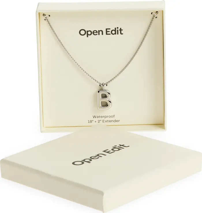 Open Edit Waterproof Bubble Initial Pendant Necklace | Nordstrom | Nordstrom