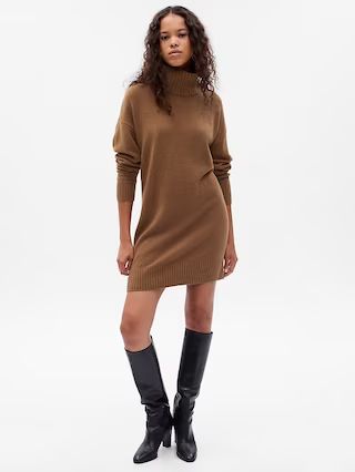 CashSoft Turtleneck Mini Sweater Dress | Gap (US)