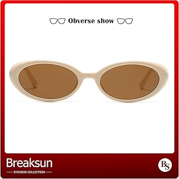 Breaksun Retro Oval Sunglasses for Women Men Fashion Small Oval Sunglasses 90s Vintage Shades | Amazon (US)