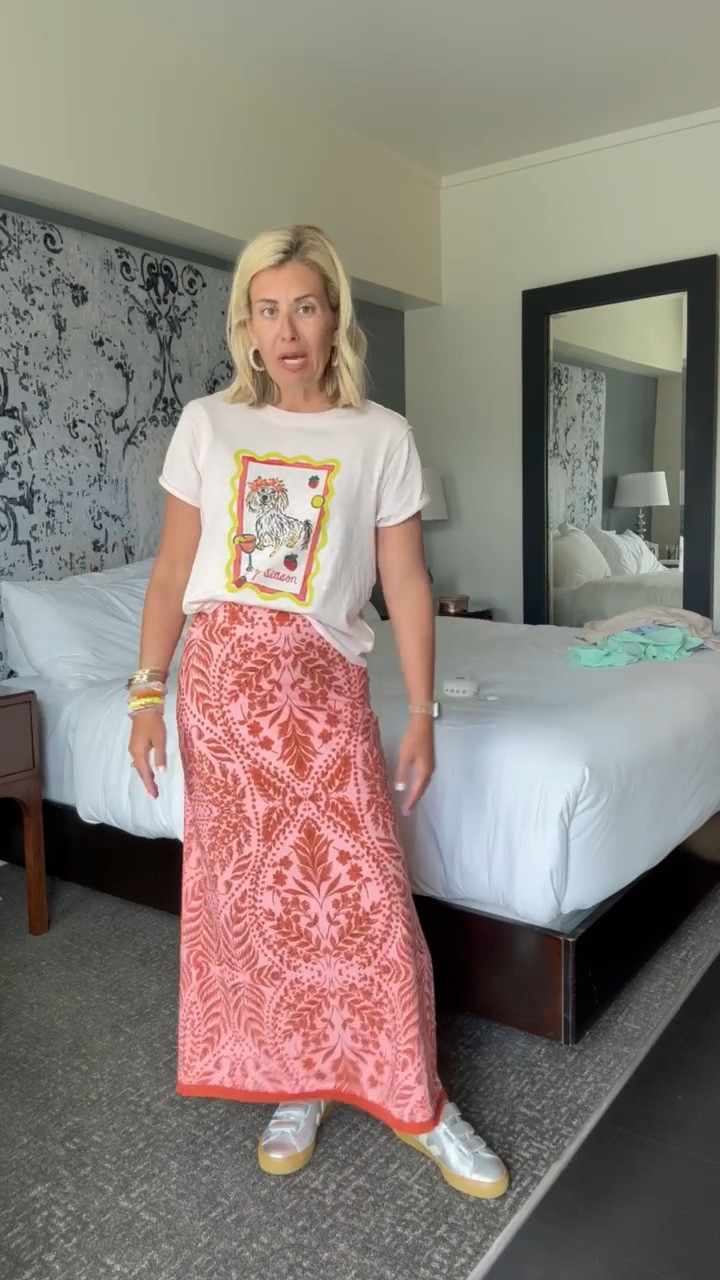 Such a fun look that can take you so many places! I’m in xs tee, small skirt and 8 sneaker. ￼ * Catherine20 for 20% off at Allie + Bess

#LTKootd #LTKSeasonal #LTKOver40