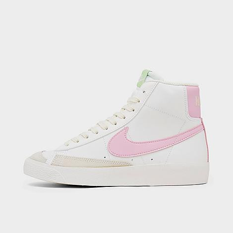Nike Girls' Big Kids Blazer Mid '77 Casual Shoes in Summit White/Pink Foam/Coconut Milk Size: 6.0 | Finish Line (US)