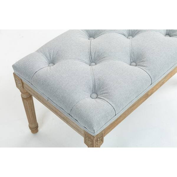 32"French Vintage Bedroom Bench Upholstered Dining Benches, Fabric End of Bed Bench for Bedroom D... | Bed Bath & Beyond