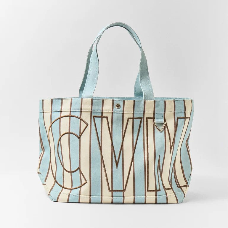 Striped Custom Alpha Tote - Driftwood | BaubleBar