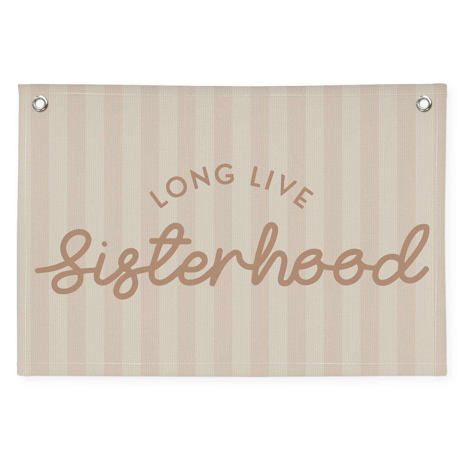 Girls Room Decor Long Live Sisterhood Linen Hanging Banner Flag Pink Stripes Banner for Toddler P... | Amazon (US)