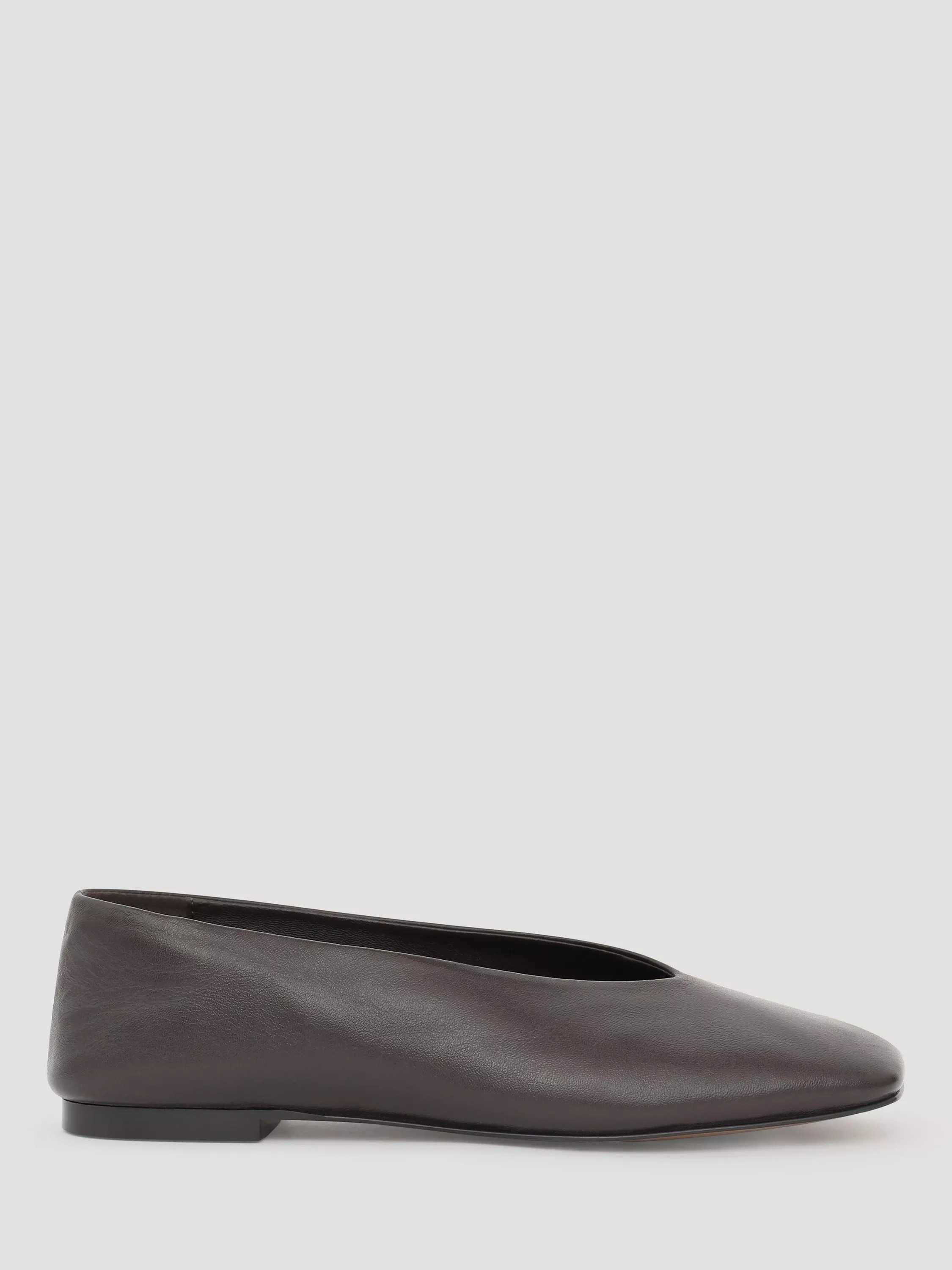 Asymmetric Leather Ballerina Pumps, Dark Brown | John Lewis (UK)