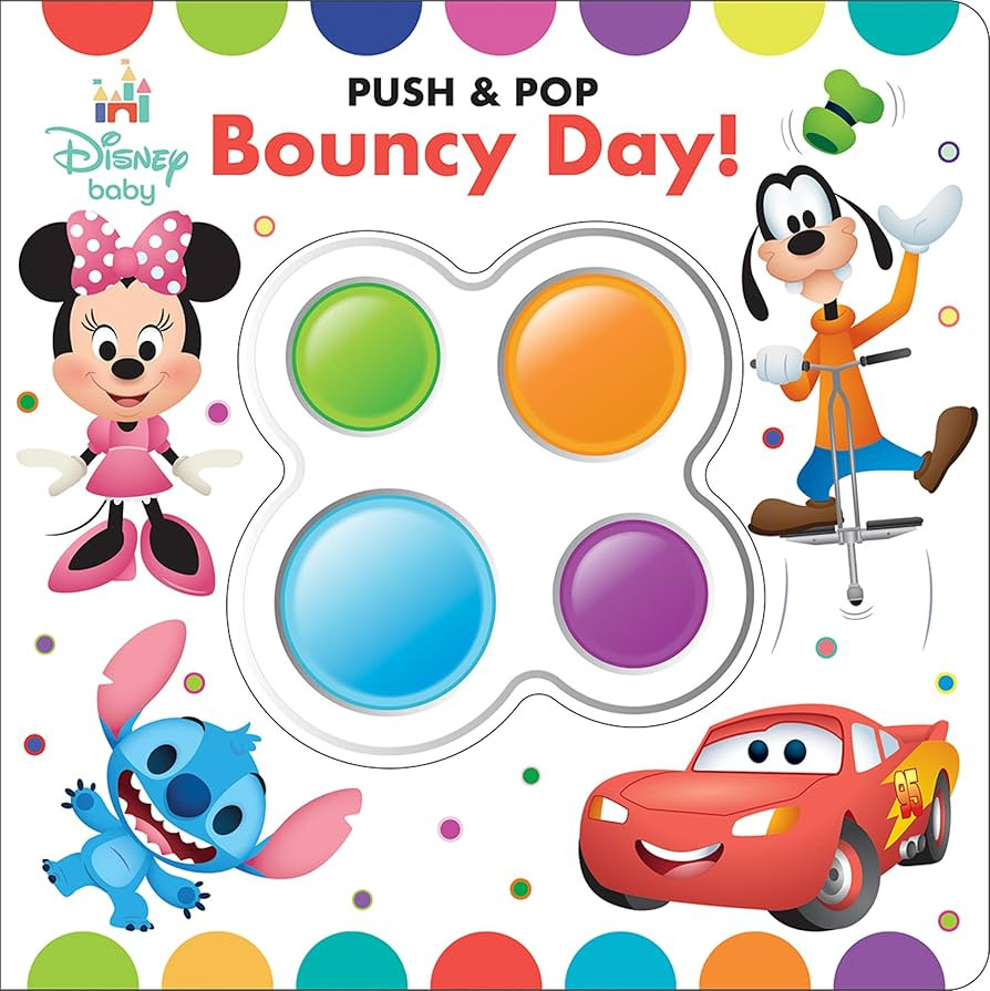 Disney Baby Mickey, Minnie Mouse, Cars, Stitch, and More! - Bouncy Day! Push & Pop - Tactile Fidg... | Amazon (US)
