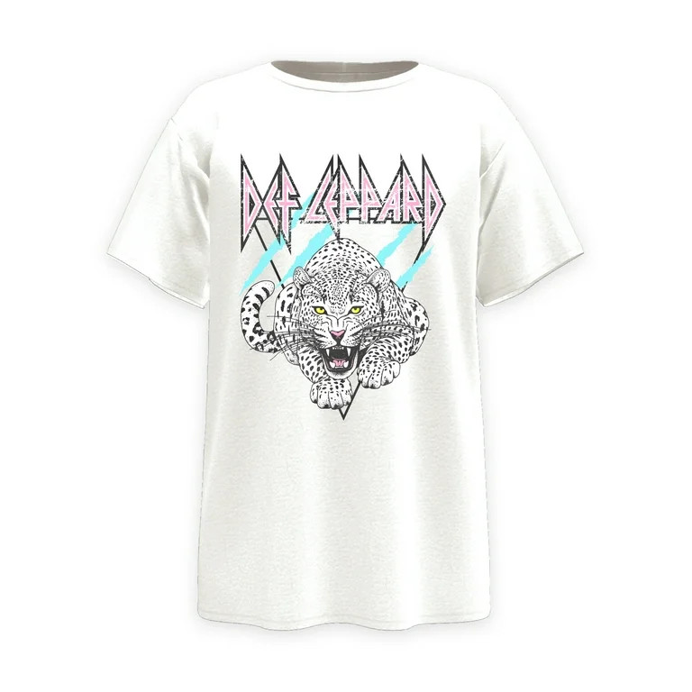 Def Leppard 1987 Retro Cover, Girls Apparel Graphic Crew Neck Short Sleeves T-Shirt, Sizes 4-18 | Walmart (US)
