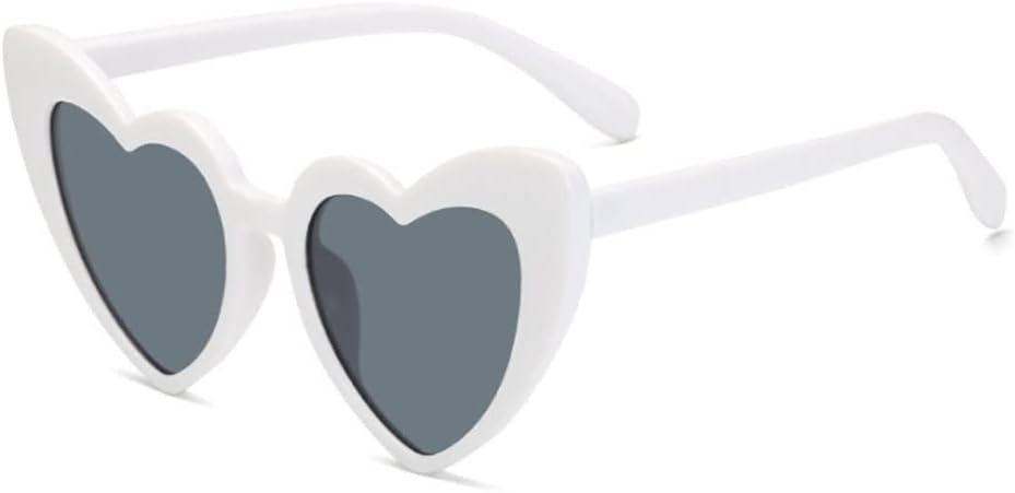 YooThink Love Heart Shaped Sunglasses for Women,Vintage Cat Eye Mod Style Retro Glasses | Amazon (US)