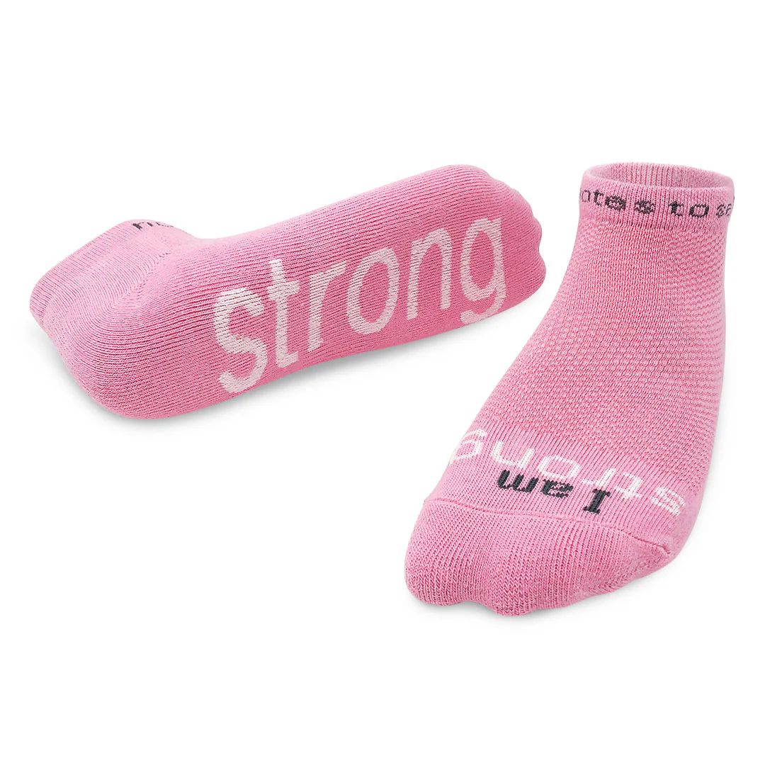 I am strong™ soft pink low-cut socks | notes to self