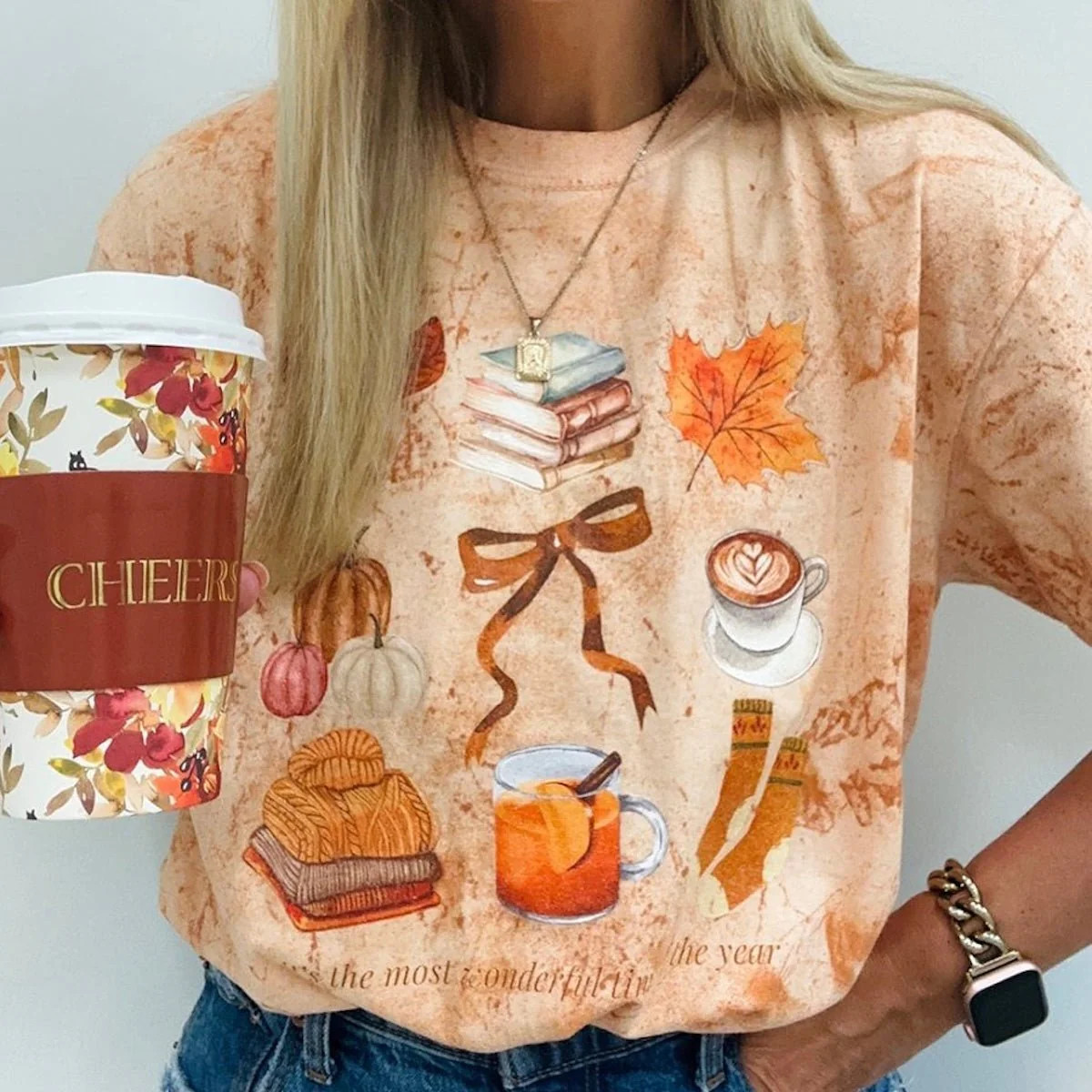 Monogrammed 'Most Wonderful Time' Fall Tie Dye T-Shirt | United Monograms