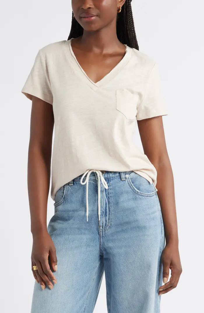 Caslon® Cotton & Modal V-Neck T-Shirt | Nordstrom | Nordstrom
