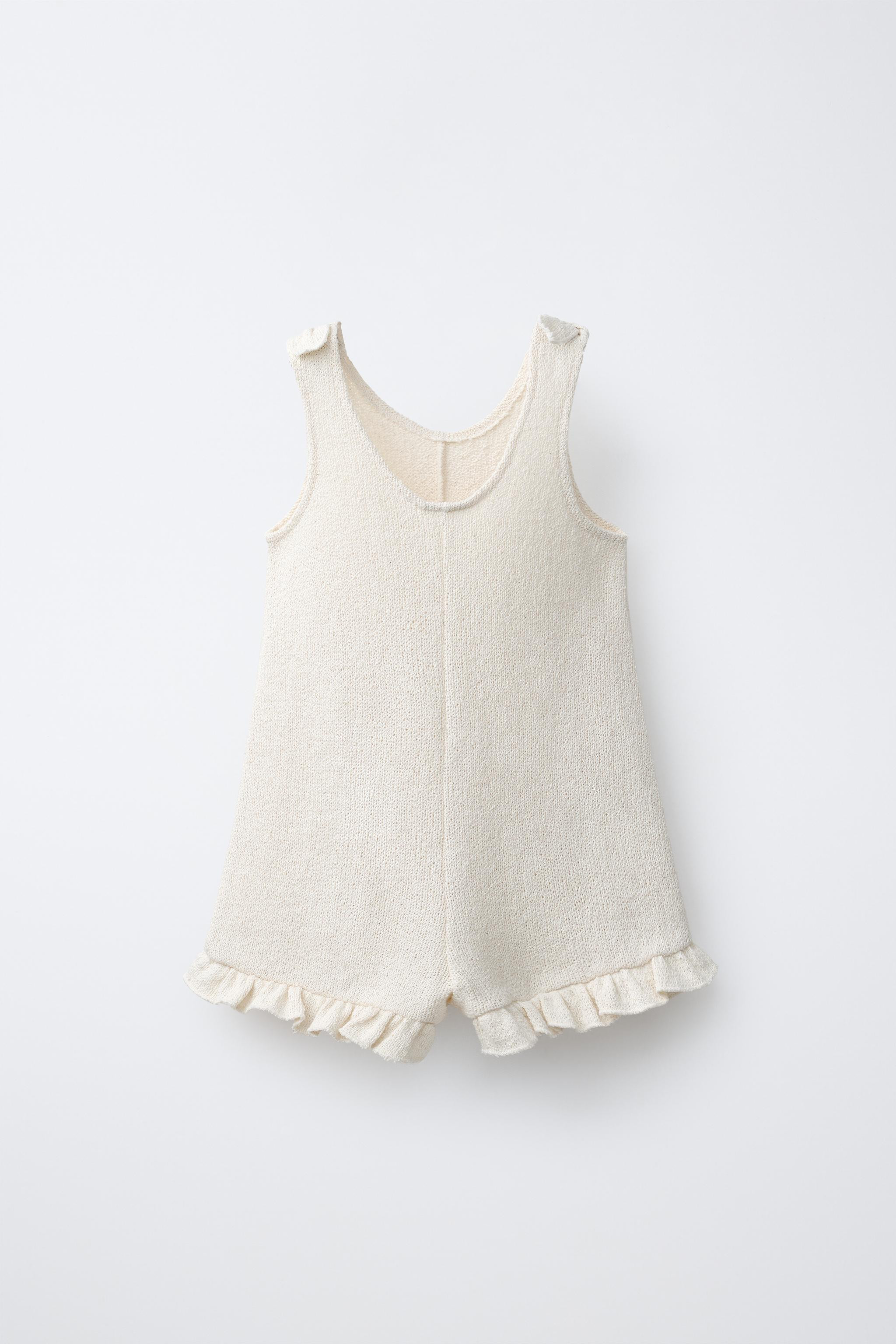 KNITTED PLAYSUIT WITH BOWS | Zara UK