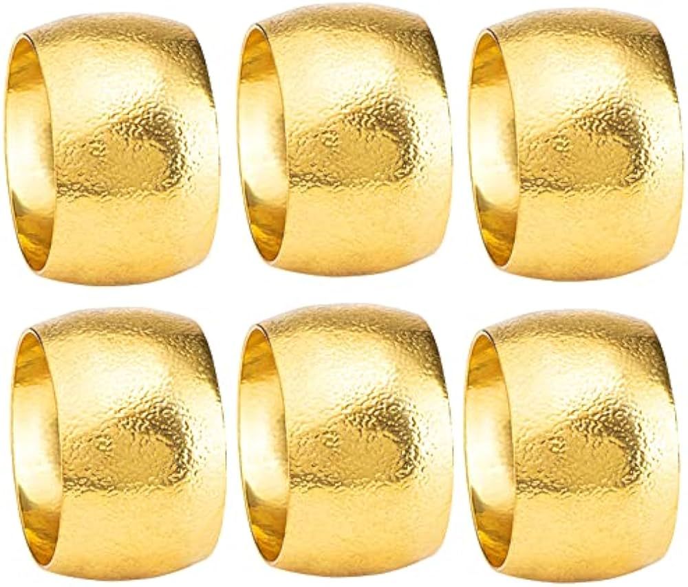 Gold Napkin Rings Set of 6 Christmas Napkin Rings (Gold Ring) | Amazon (US)