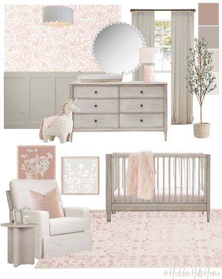 Nursery decor mood board, baby girls room decor ideas, nursery design inspiration #babygirls

#LTKFamily #LTKHome #LTKBaby
