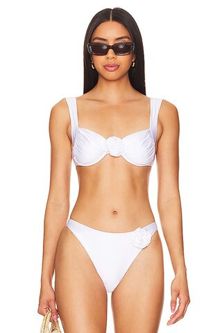 LSPACE Stella Satin Shine Underwire Top in White from Revolve.com | Revolve Clothing (Global)