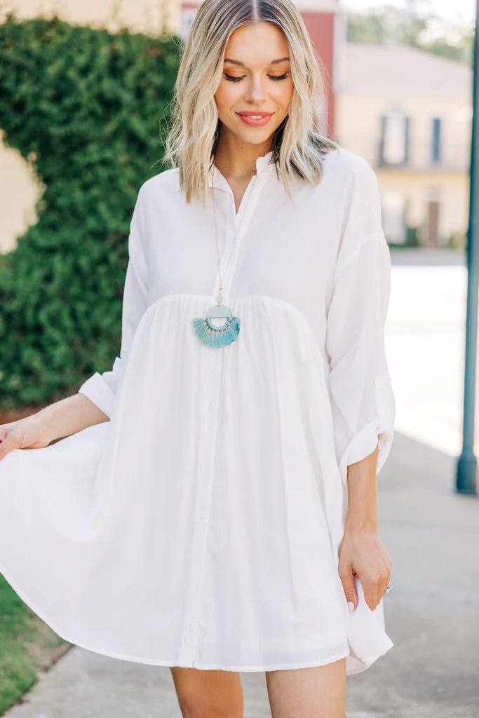 Let's Begin Off White Babydoll Dress | The Mint Julep Boutique
