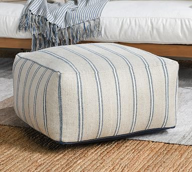 Carmencita Striped Pouf | Pottery Barn (US)