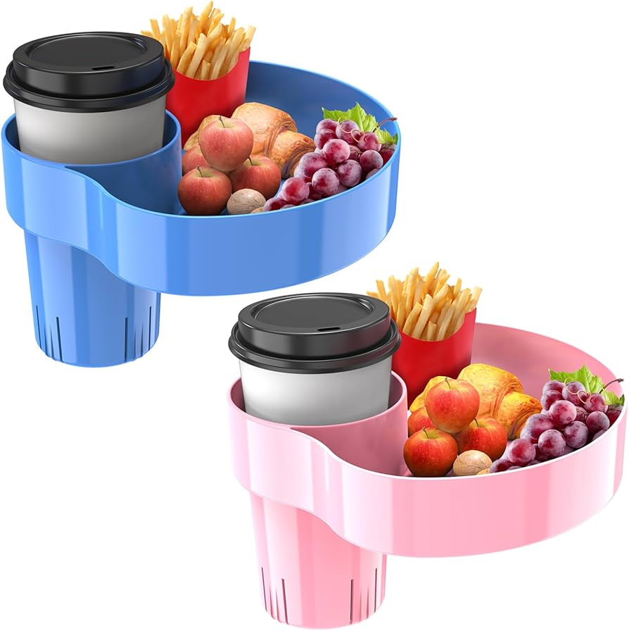 [2 Packs] Kids Car Seat Tray, Travel Tray with Cup Holder for Toddler, Kids Car Seat Food Snack T... | Amazon (US)