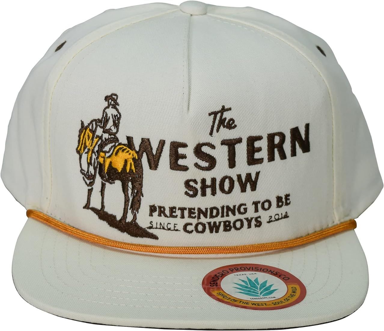 Embroidered Western Show Snapback Hat Off-White One Size | Amazon (US)