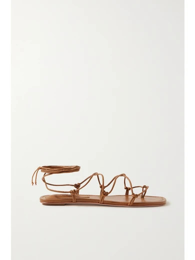 Porte & Paire - Knotted Leather Sandals - Tan | NET-A-PORTER (US)