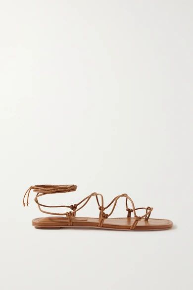Porte & Paire - Knotted Leather Sandals - Tan | NET-A-PORTER (US)