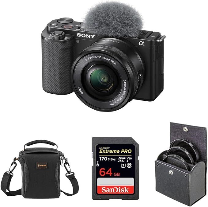 Sony ZV-E10 APS-C Mirrorless Interchangeable Lens Vlogging Camera with 16-50mm Lens, Black - Bund... | Amazon (US)
