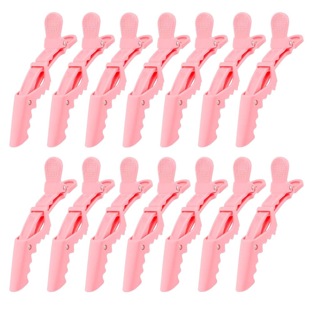 Ondder 14 Pcs Pink Alligator Hair Clips for Styling Sectioning Large Pro Salon Hair Clips Barber ... | Amazon (US)