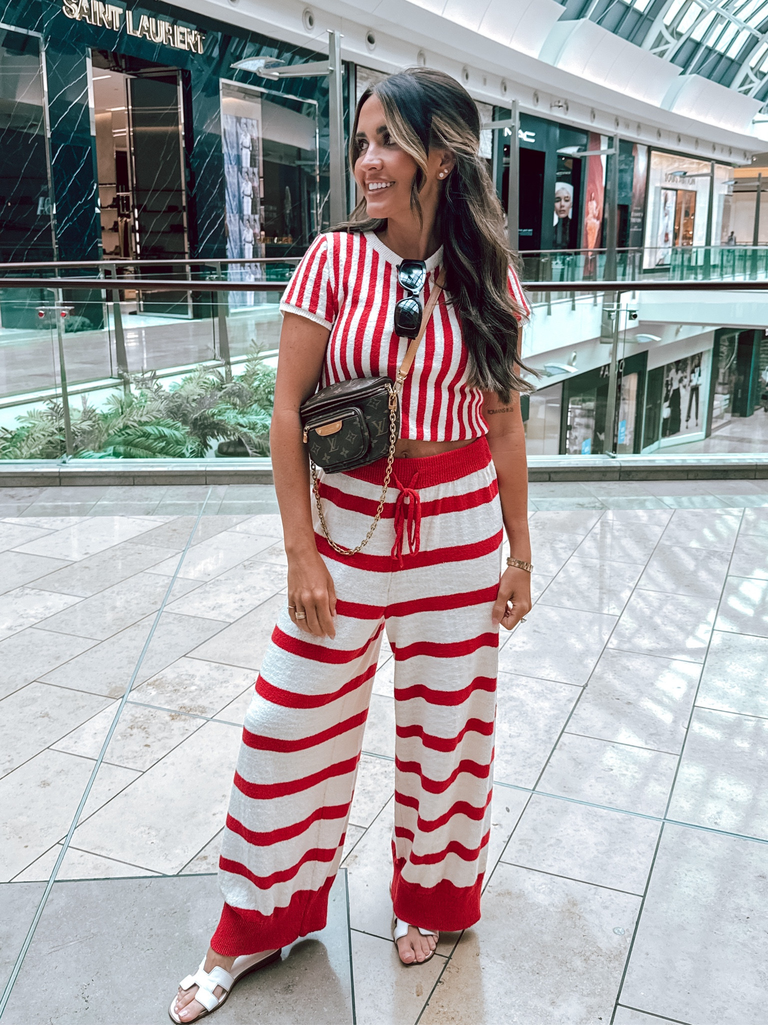 What I wore to go shopping and travel home. Love this matching set, wearing XS! Found similar sandals to my Hermes ones too! 

#LTKFindsUnder100 #LTKStyleTip #LTKTravel
