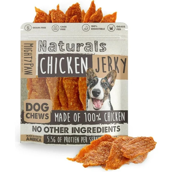 Mighty Paw Chicken Jerky Dog Treats, Natural Dog Chews for Large Dogs, 14 Oz, Protein-Rich | Walmart (US)