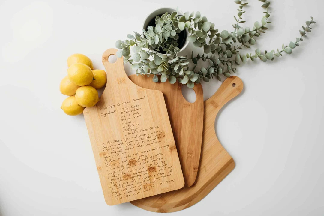 Hand Written Recipe Engraved Bamboo Chopping Board, Recipe Cutting Board, Personalised Serving Bo... | Etsy (US)