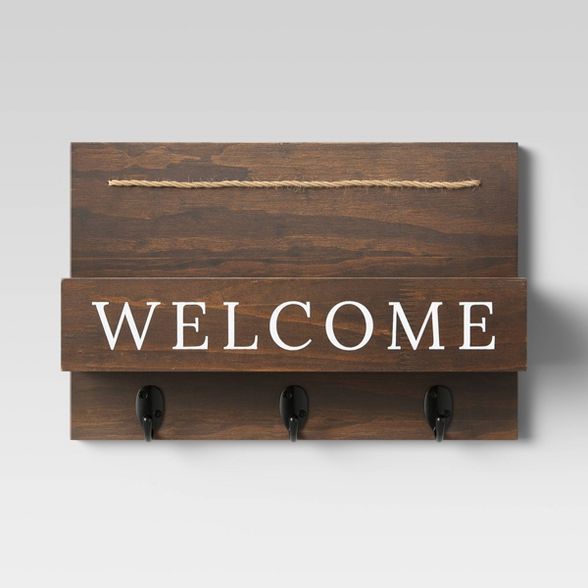 15" x 10" Wood Welcome Mail Station - Threshold™ | Target