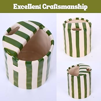 Coffee Mug Espresso Cup 10oz Ceramic Coffee Mugs Porcelain Coffee Cup Hand-Painted Striped Art Mu... | Amazon (US)